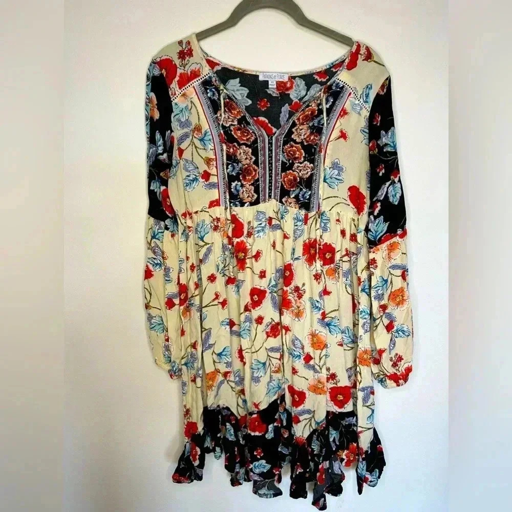 Patrons of Peace Boho Floral Mini Dress Size XS